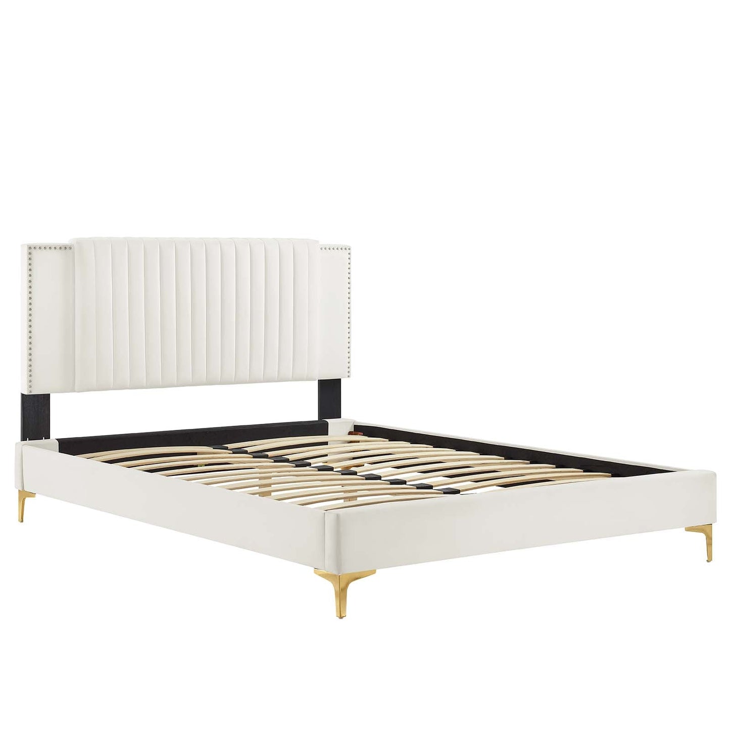 Zahra Channel Tufted Performance Velvet Twin Platform Bed by Modway