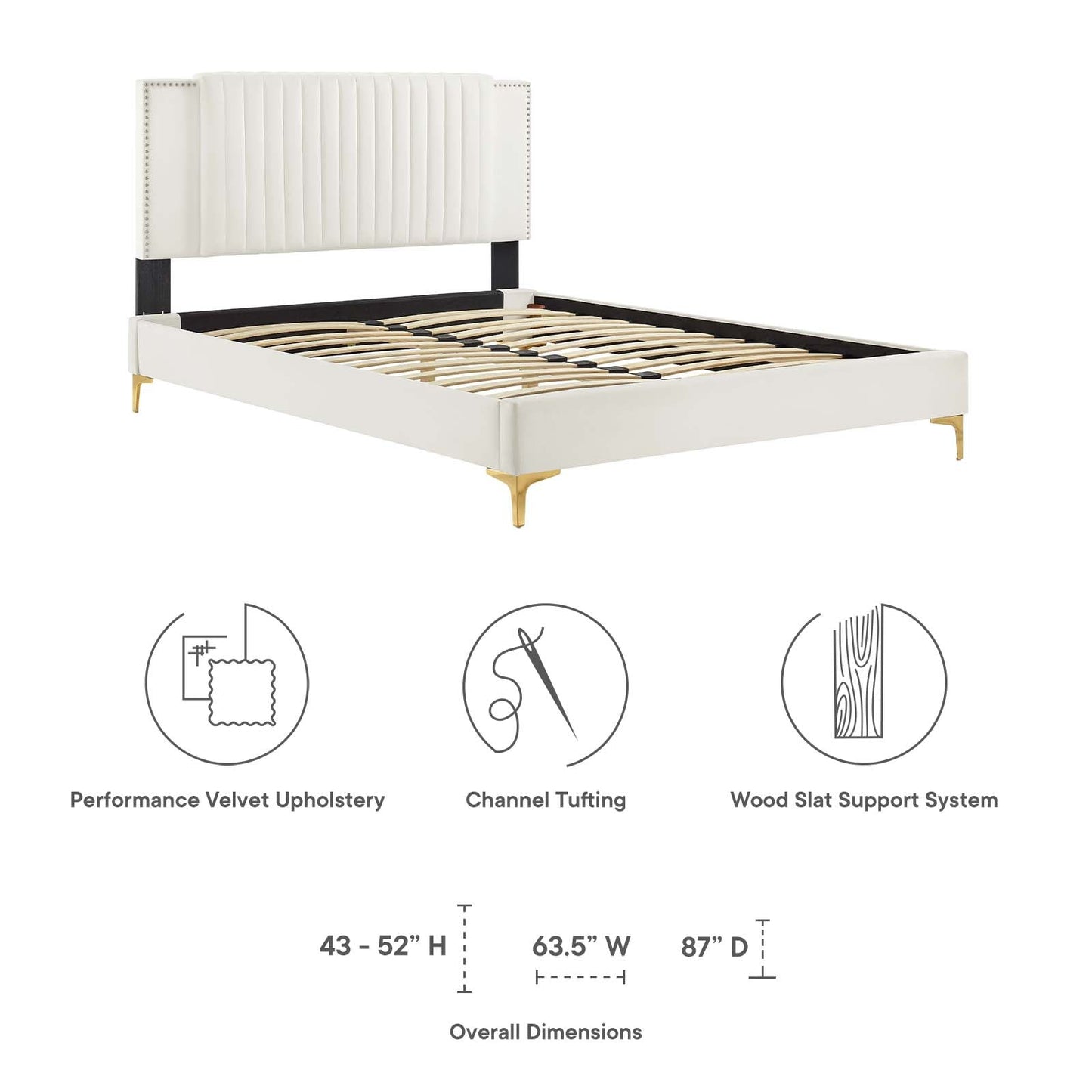 Zahra Channel Tufted Performance Velvet Twin Platform Bed by Modway
