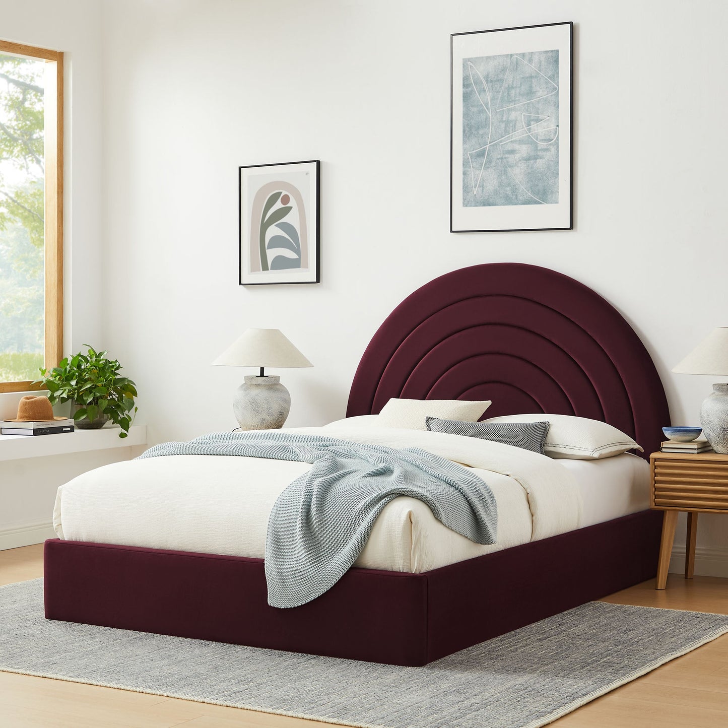 Solana Arched Performance Velvet Full Platform Bed by Modway