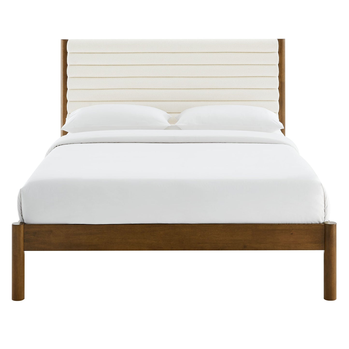 Olea Channel Tufted Boucle Solid Wood Full Platform Bed by Modway