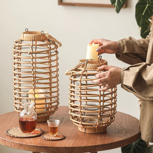 Decorative Bamboo Woven Lantern Holder
