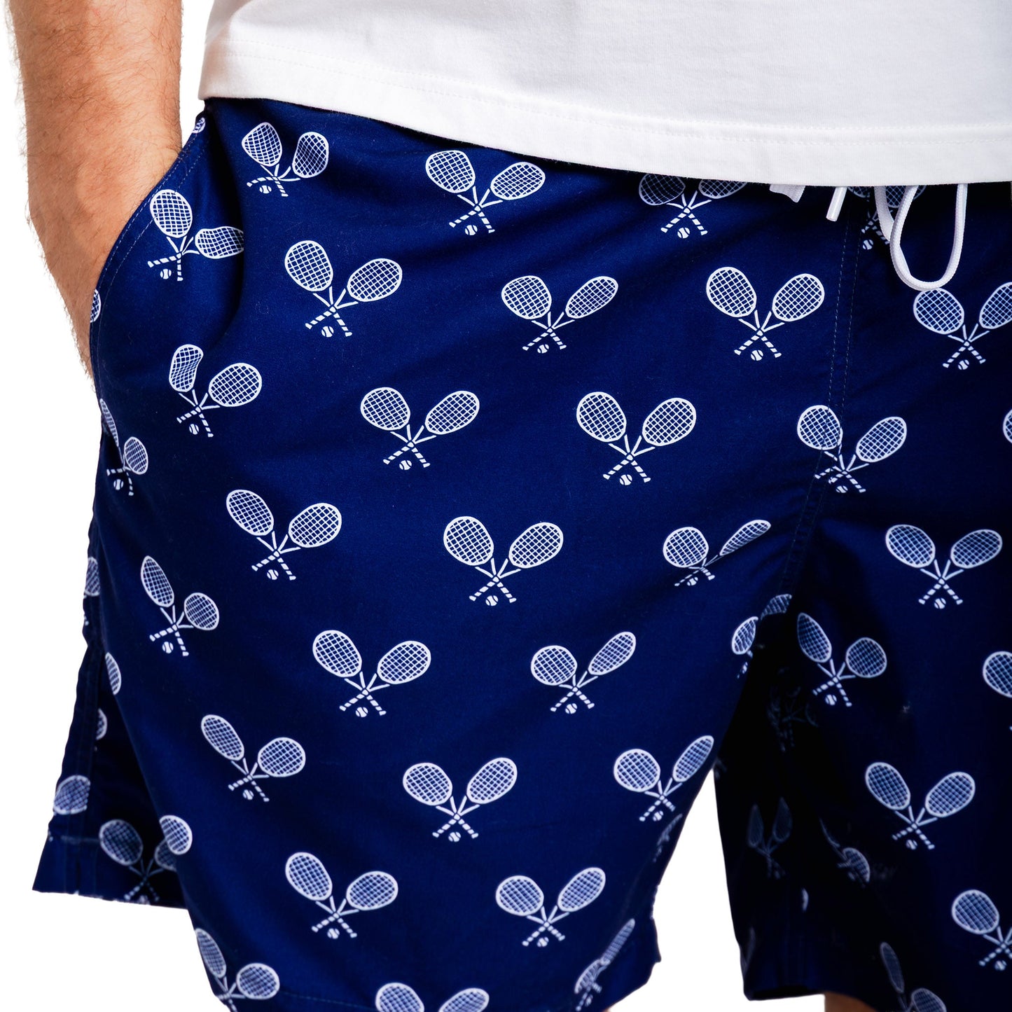 Men's Tennis Racket Navy Luxury Swim Shorts