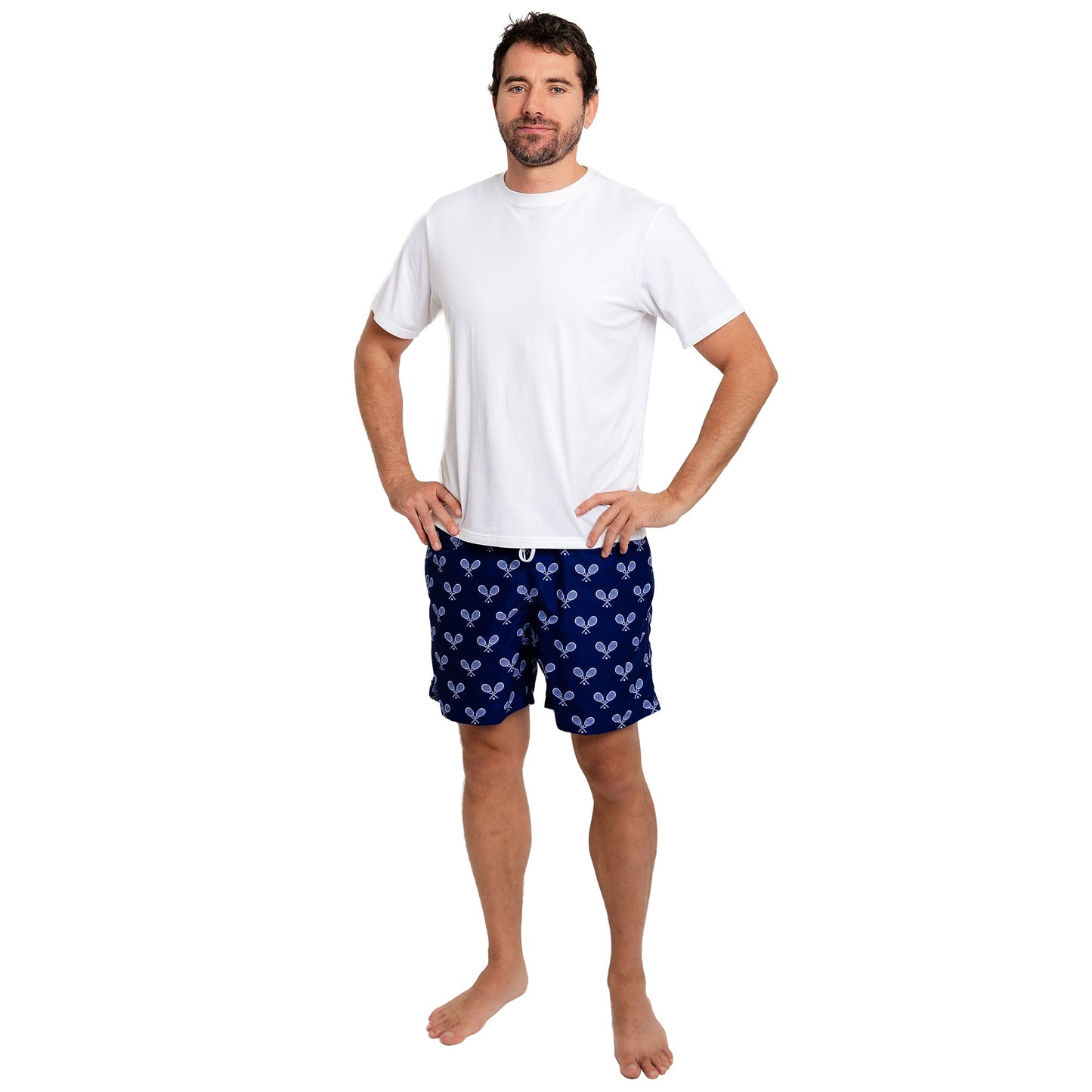 Men's Tennis Racket Navy Luxury Swim Shorts