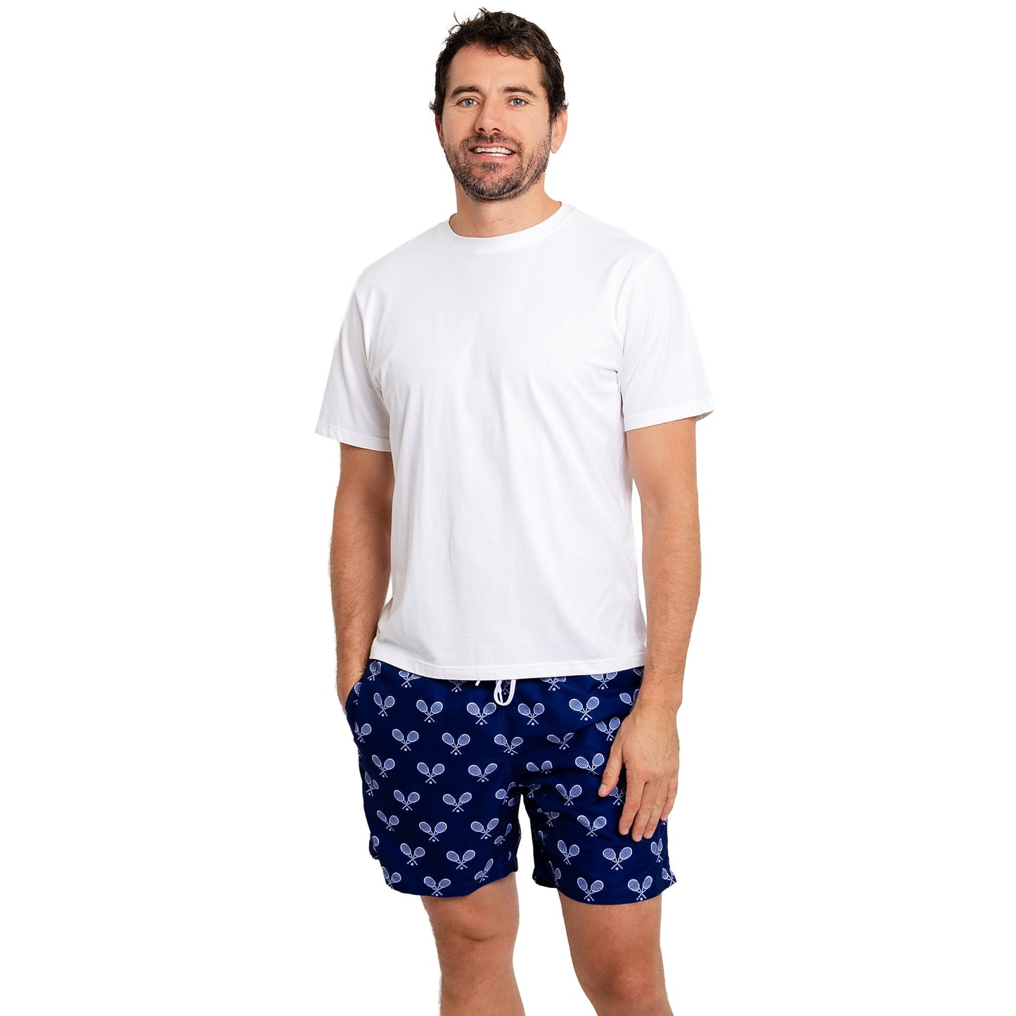 Men's Tennis Racket Navy Luxury Swim Shorts