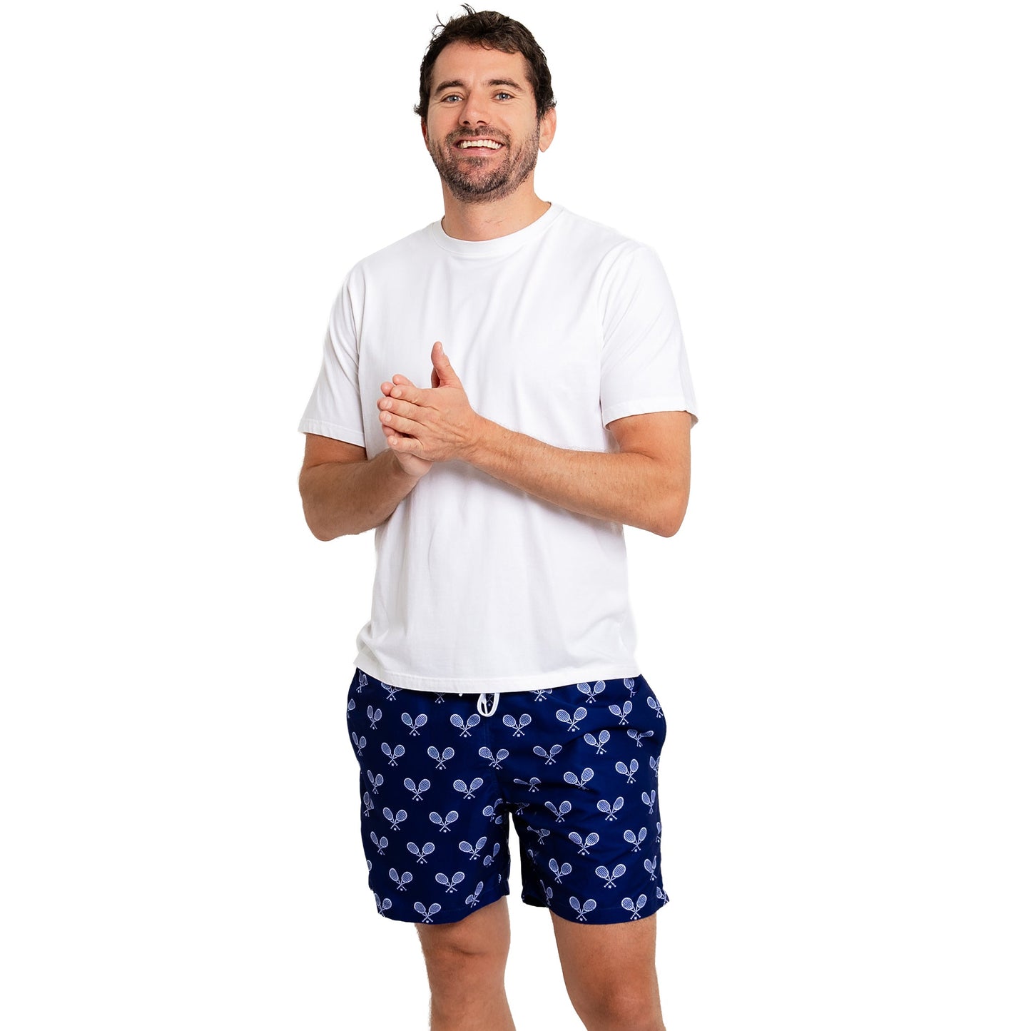 Men's Tennis Racket Navy Luxury Swim Shorts