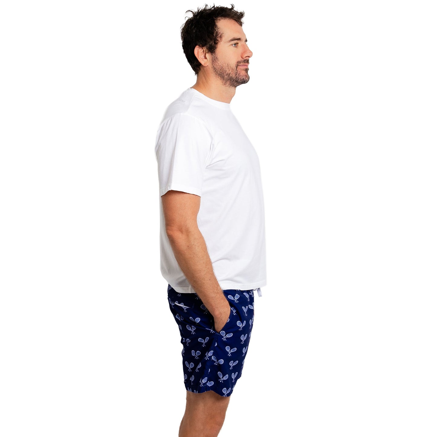 Men's Tennis Racket Navy Luxury Swim Shorts