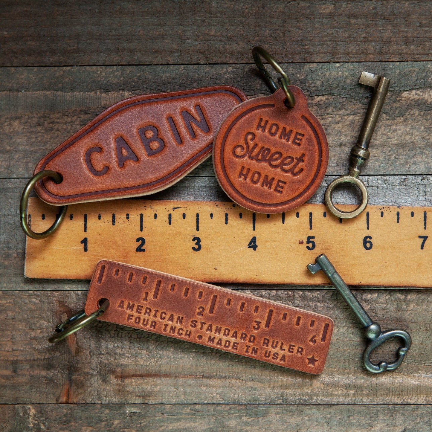 Camper Leather Keychain Motel Style