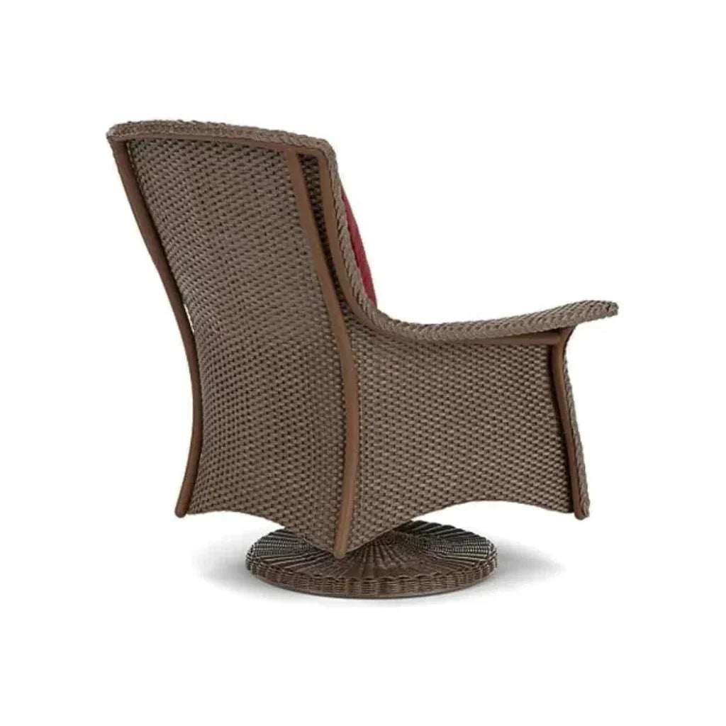 Mandalay Swivel Rocker Wicker Upholstered Outdoor Club Lounge Chair