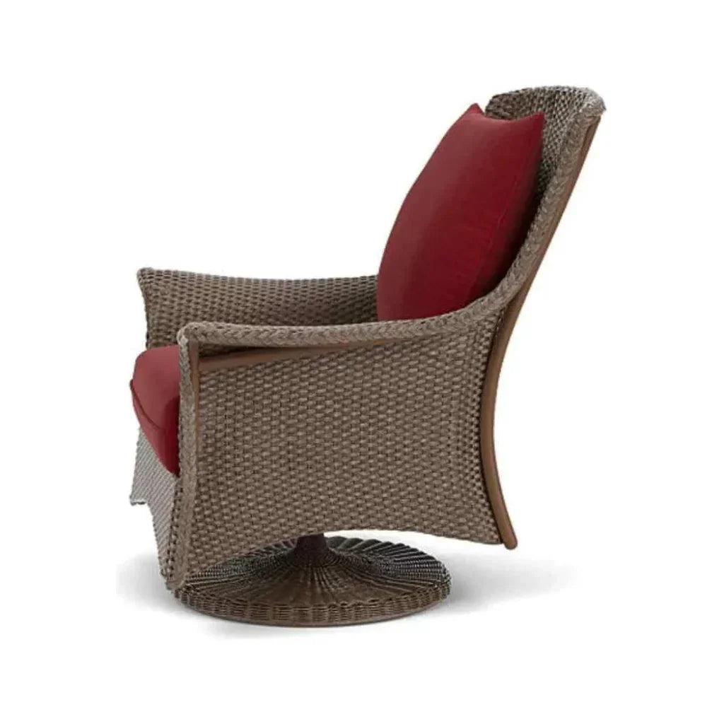 Mandalay Swivel Rocker Wicker Upholstered Outdoor Club Lounge Chair