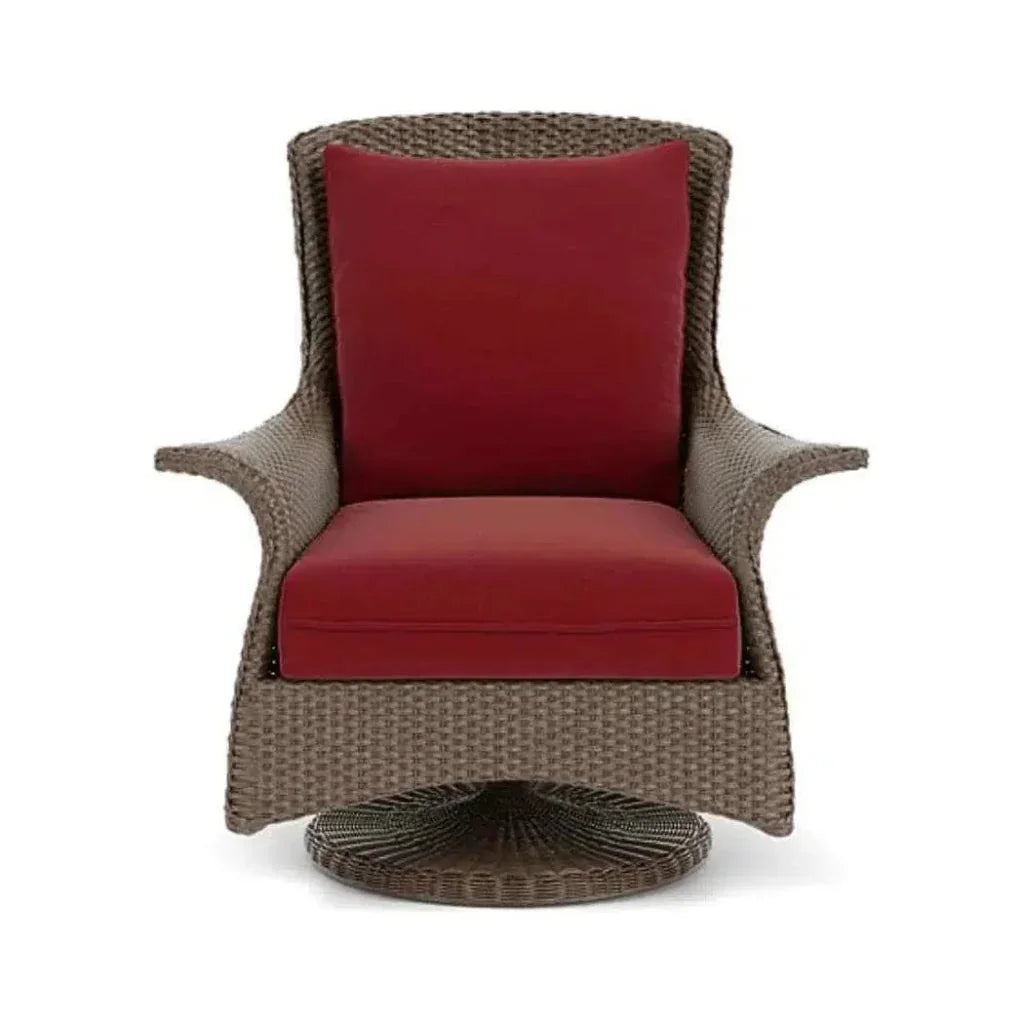 Mandalay Swivel Rocker Wicker Upholstered Outdoor Club Lounge Chair