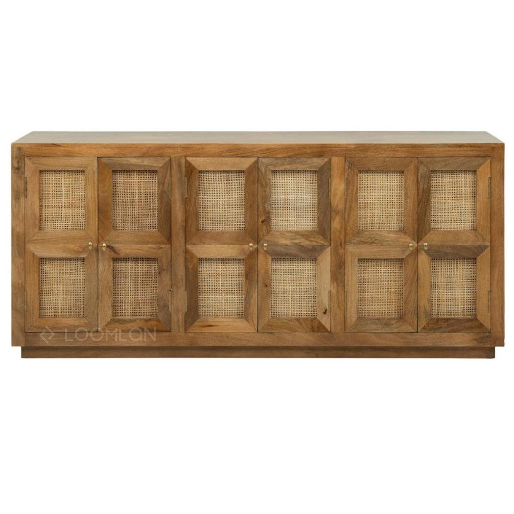 Marentha Six Doors Natural Wood Sideboard