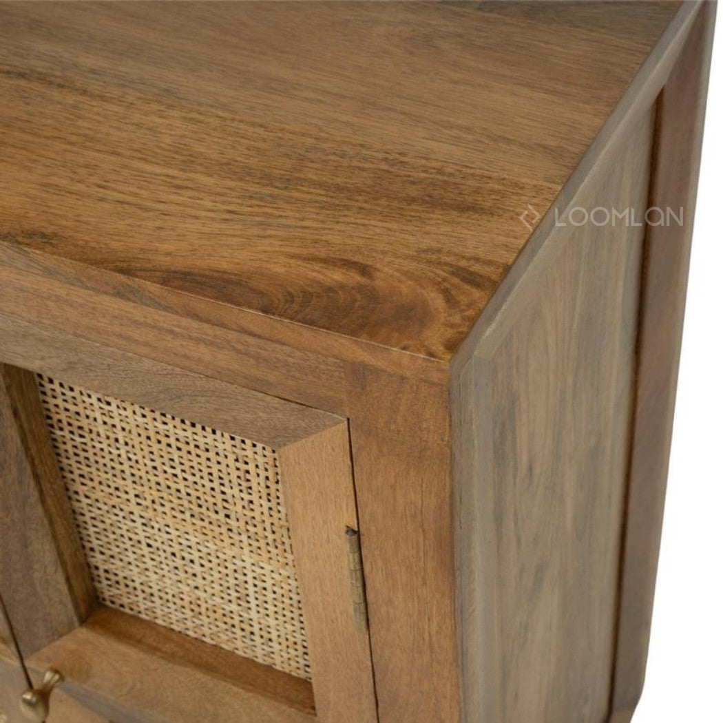 Marentha Six Doors Natural Wood Sideboard