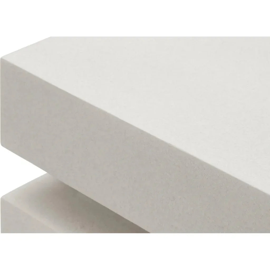 Meditation Block Short - White Outdoor End Table