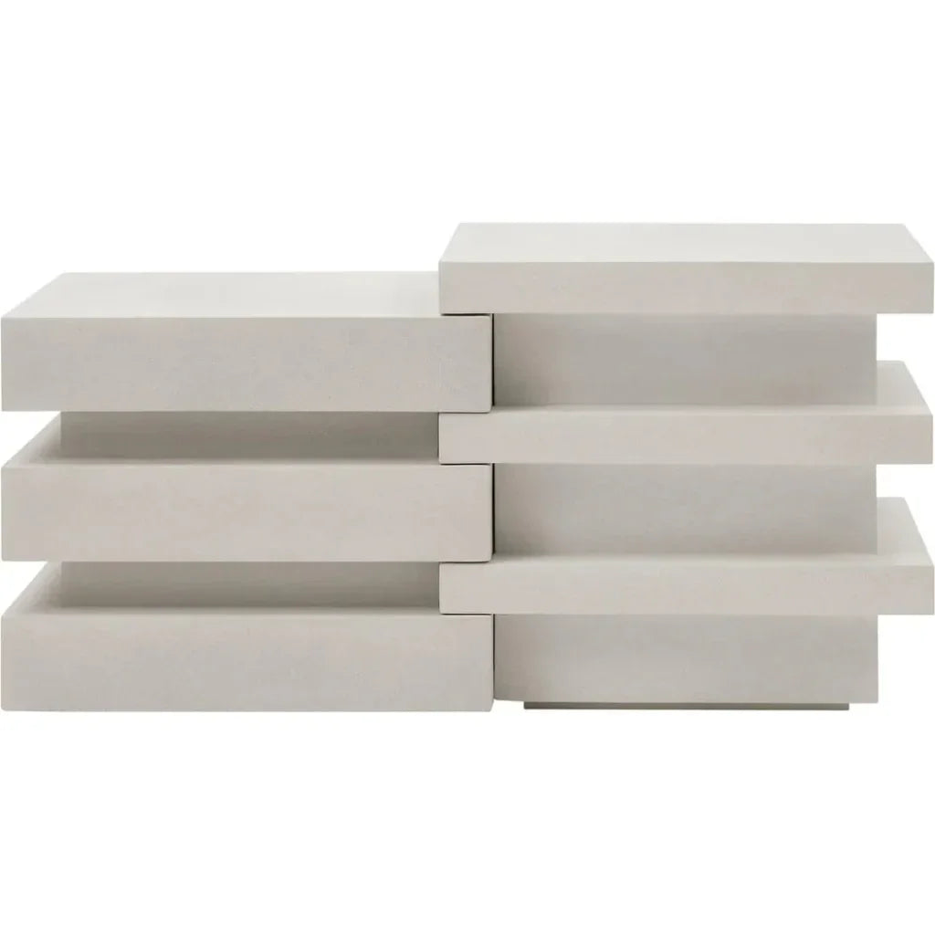 Meditation Block Short - White Outdoor End Table