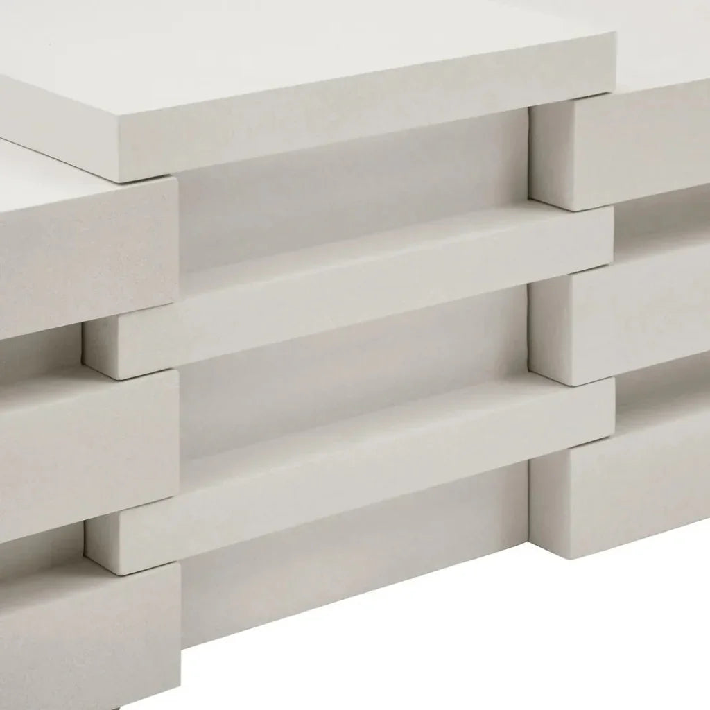 Meditation Block Short - White Outdoor End Table