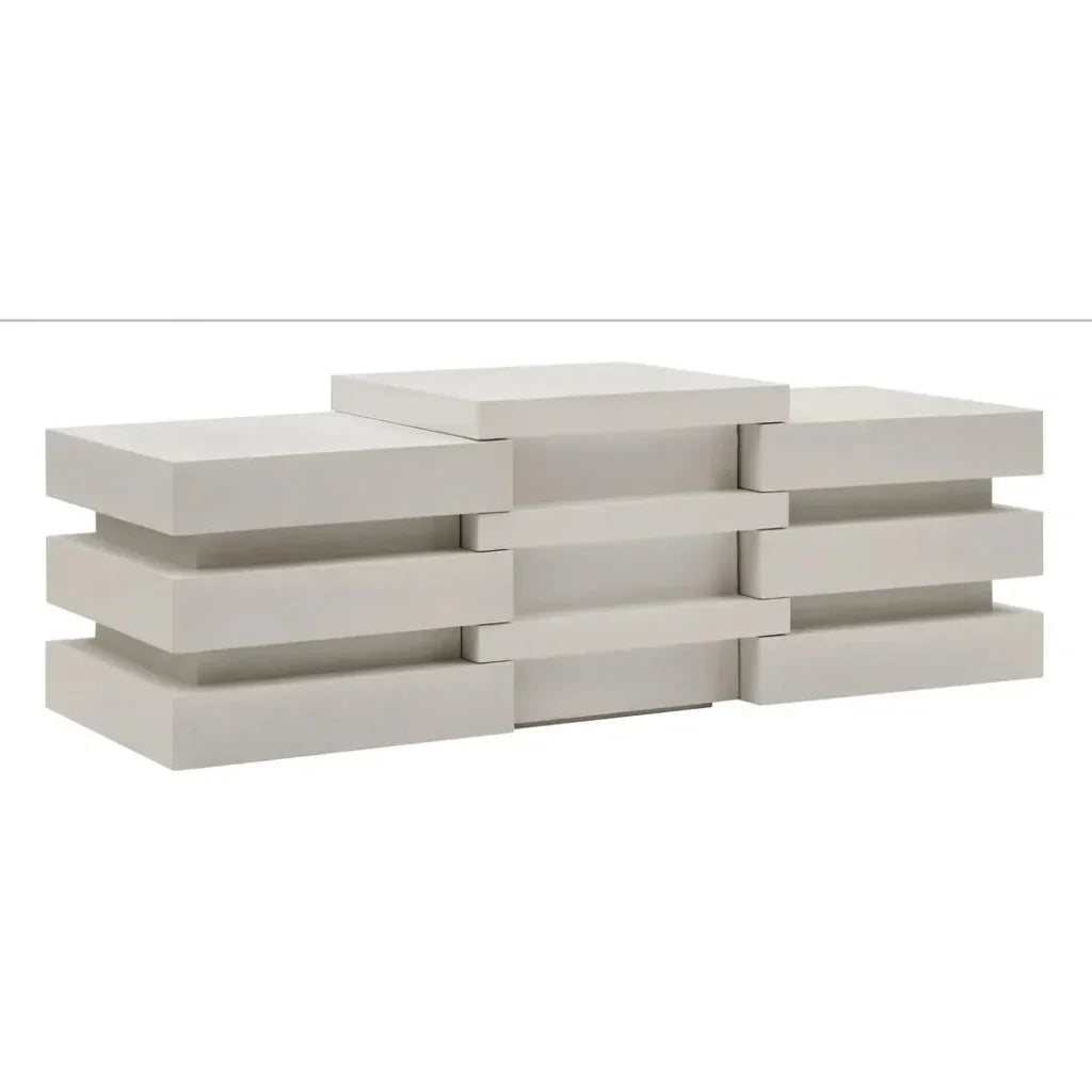Meditation Block Tall - White Outdoor Accent Table