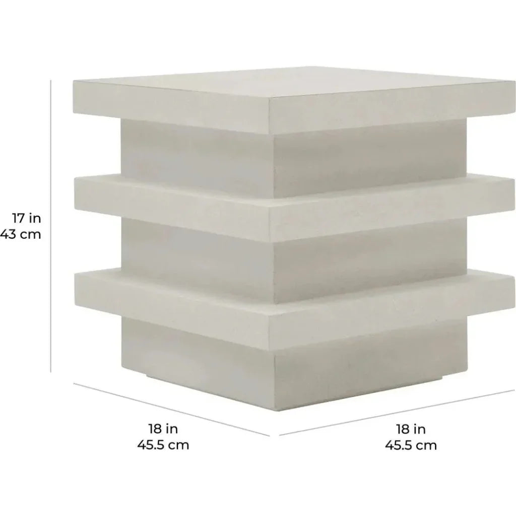 Meditation Block Tall - White Outdoor Accent Table