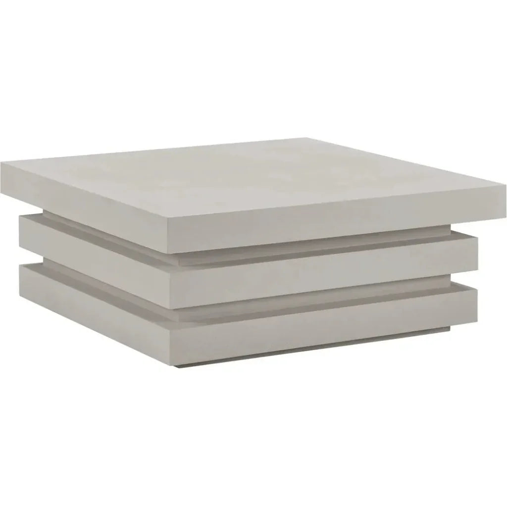 Meditation Square White Outdoor Coffee Table
