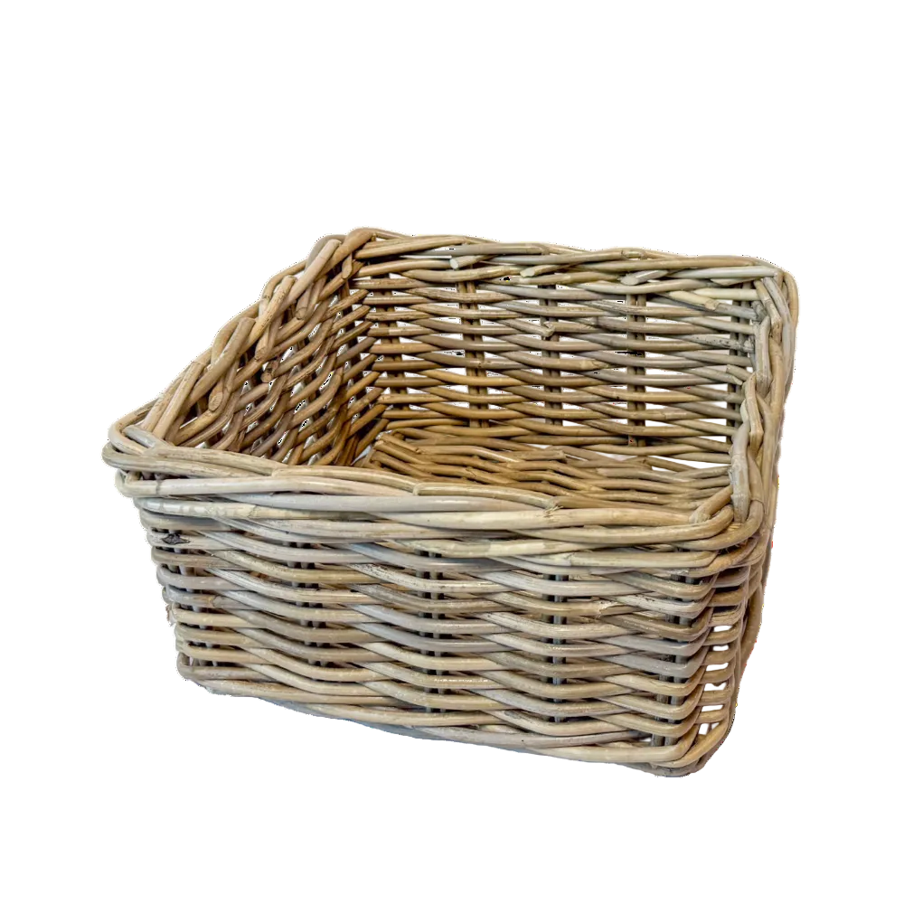 Wicker basket on a white background