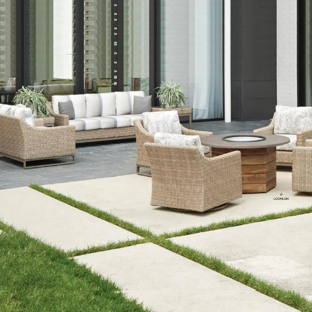 Milan Swivel Glider Wicker Upholstered Club Lounge Chair