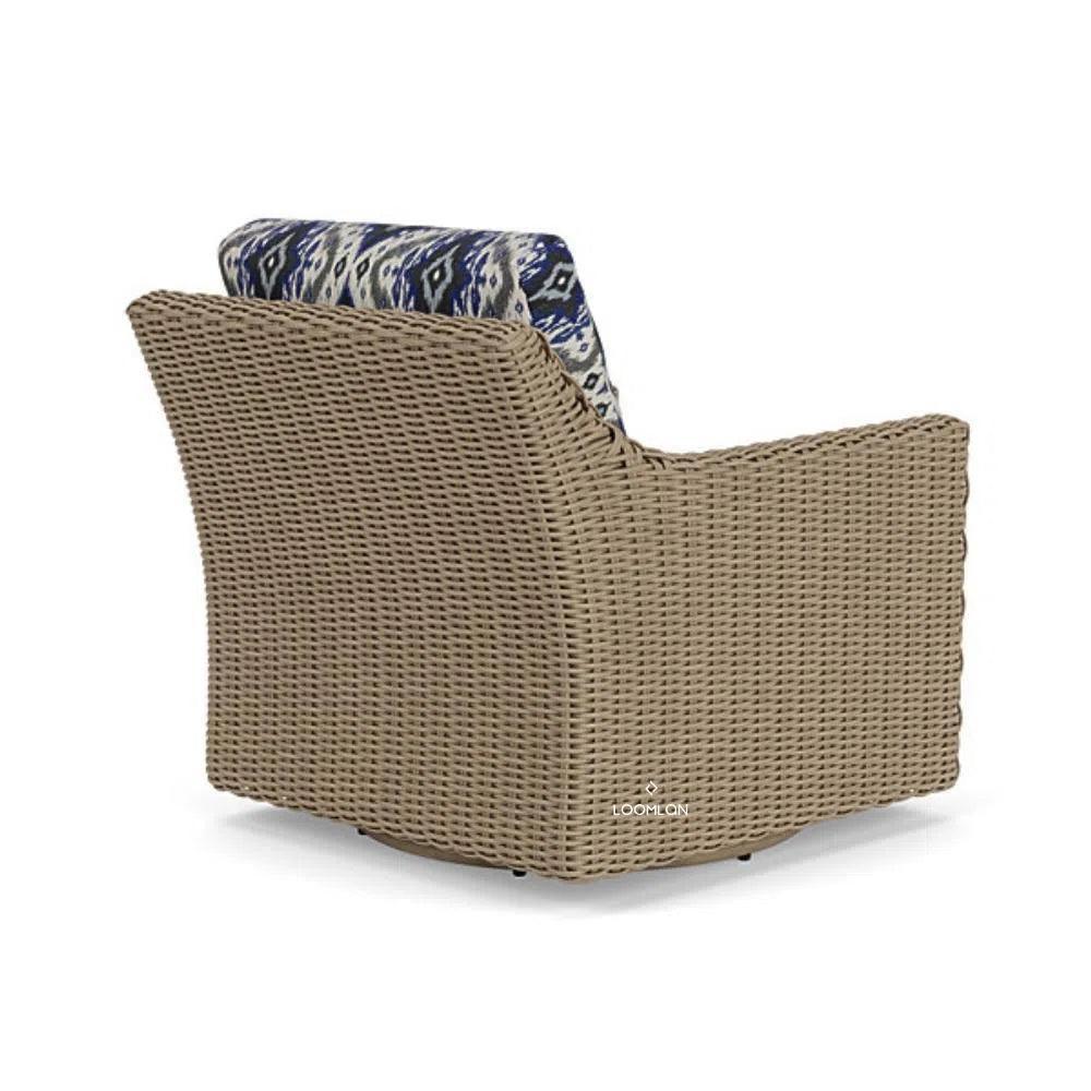 Milan Swivel Glider Wicker Upholstered Club Lounge Chair