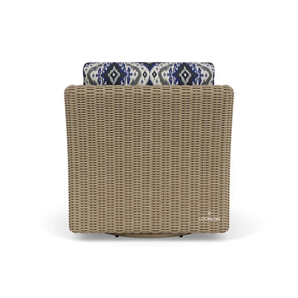 Milan Swivel Glider Wicker Upholstered Club Lounge Chair