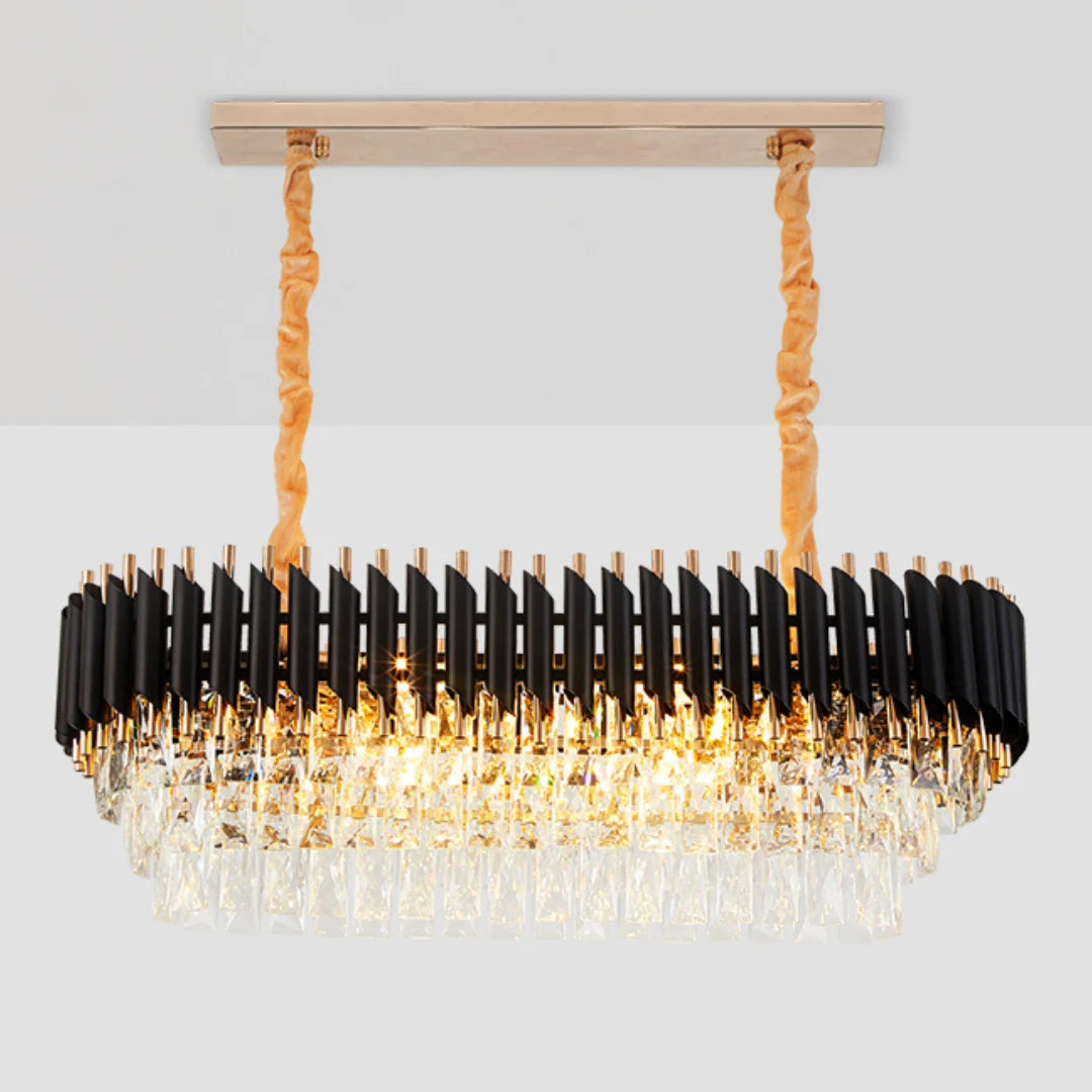 Round Raindrop Crystal Chandelier