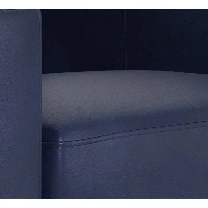 Modern Leather Loveseat With Track Arms