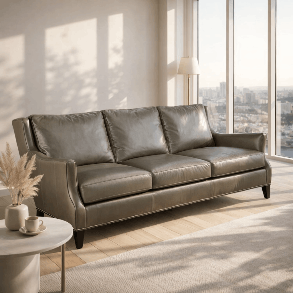 Mountain Majesty Hand - Elevated Leather Sofa
