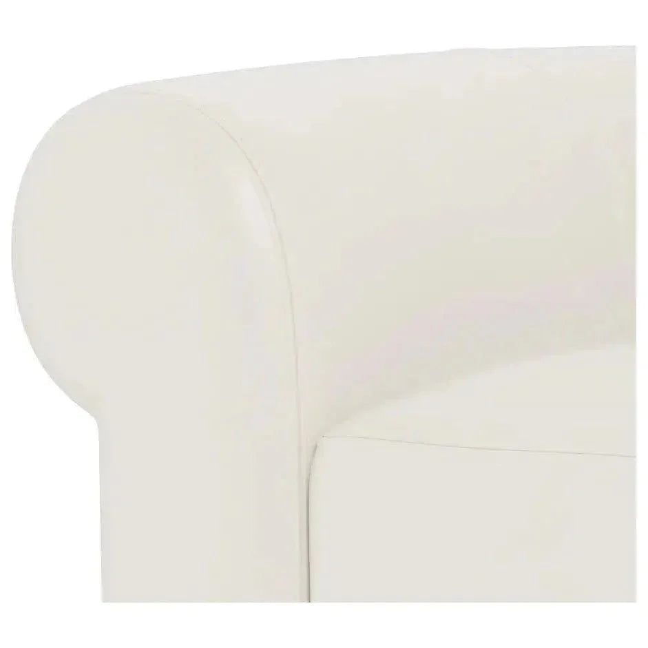 Mondern Leather Loveseat With Rolled Arms