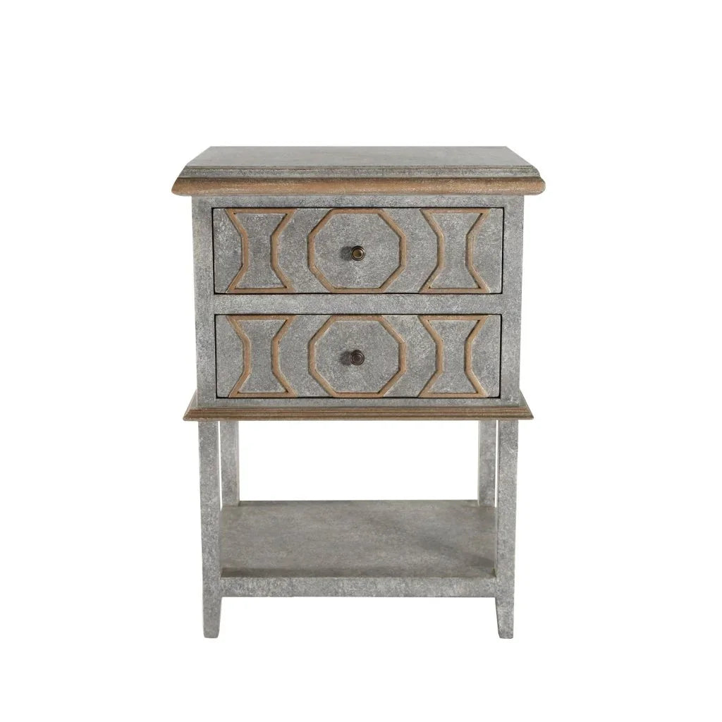 Montaigne Two Drawer Wood Nightstand