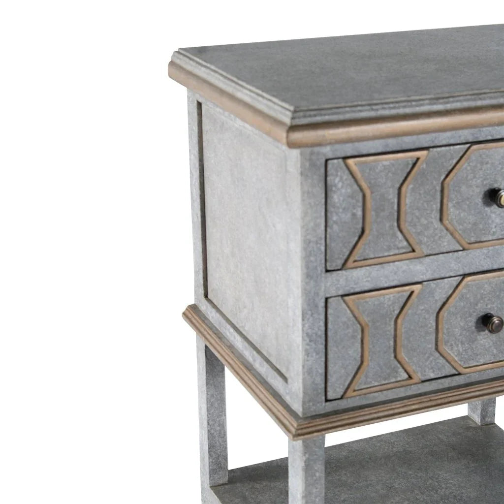 Montaigne Two Drawer Wood Nightstand