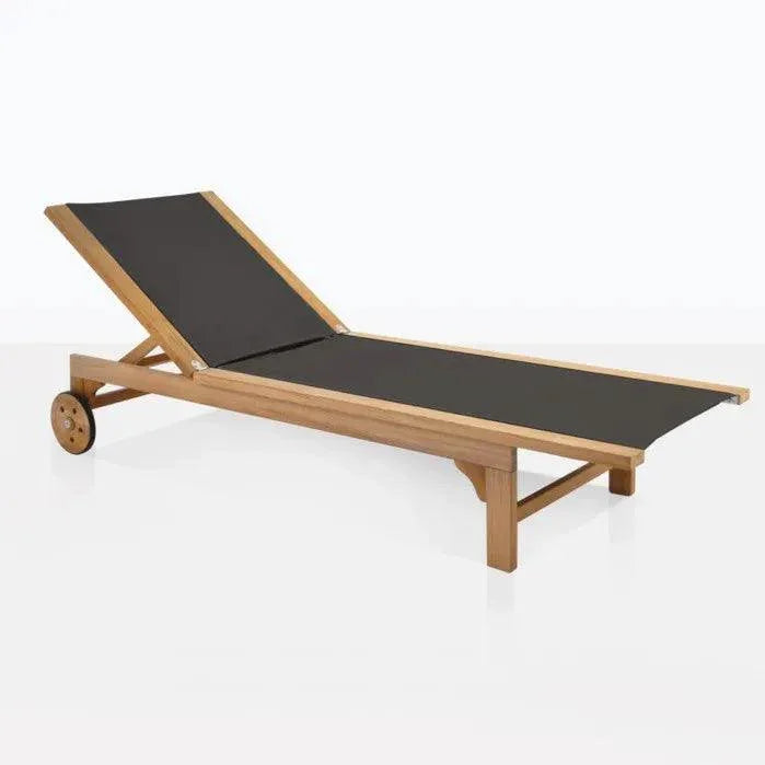 Montauk Teak Outdoor Reclining Sunlounger with Wheels