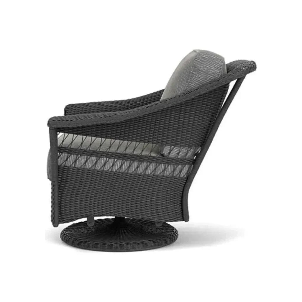 Nantucket Swivel Glider Upholstered Wicker Club Lounge Chair