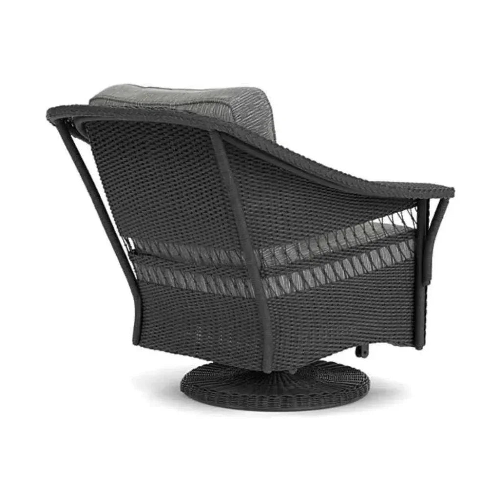 Nantucket Swivel Glider Upholstered Wicker Club Lounge Chair