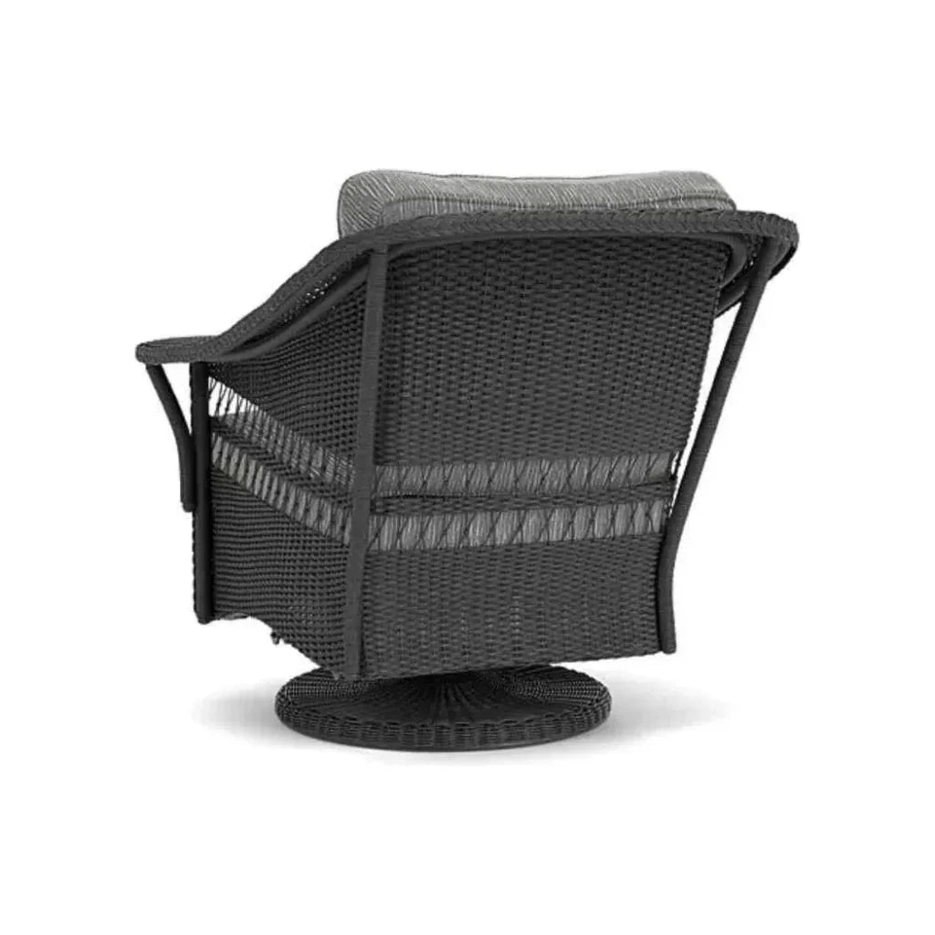 Nantucket Swivel Glider Upholstered Wicker Club Lounge Chair