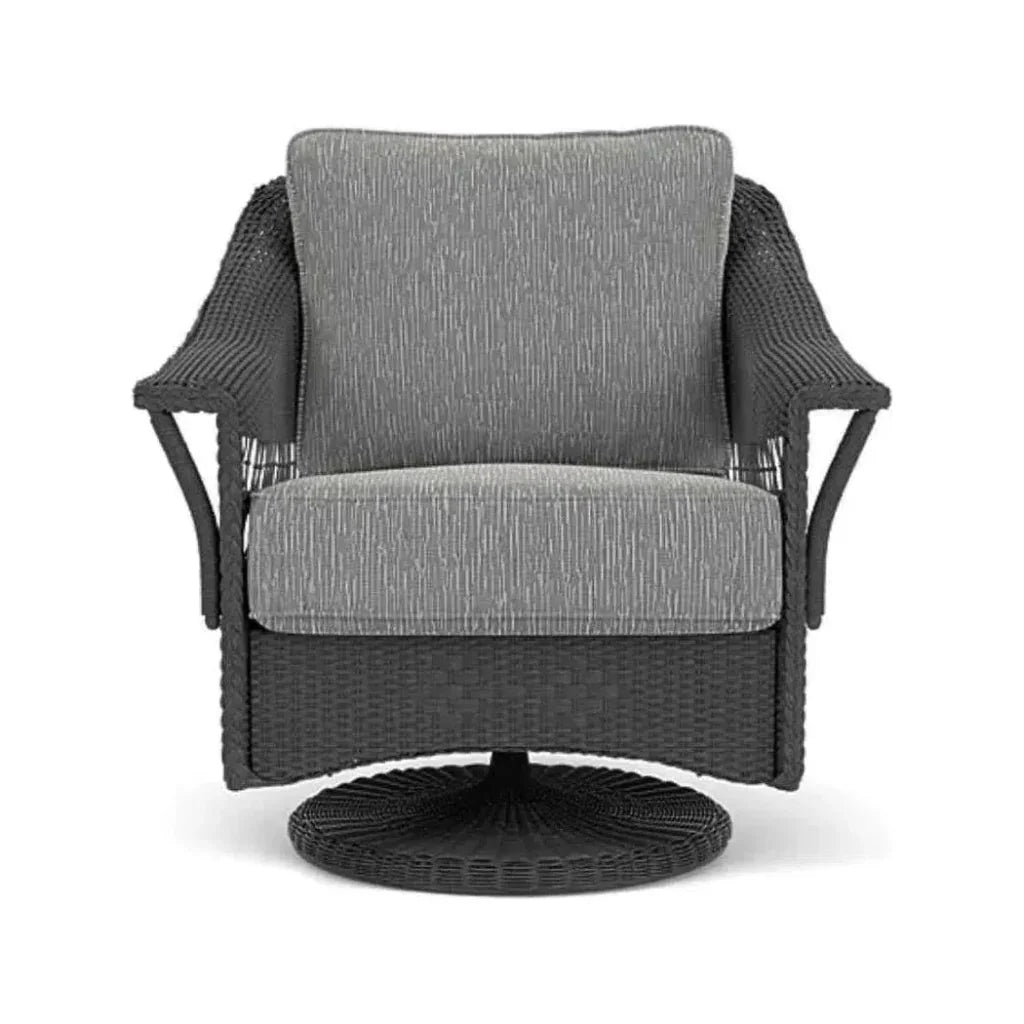 Nantucket Swivel Glider Upholstered Wicker Club Lounge Chair