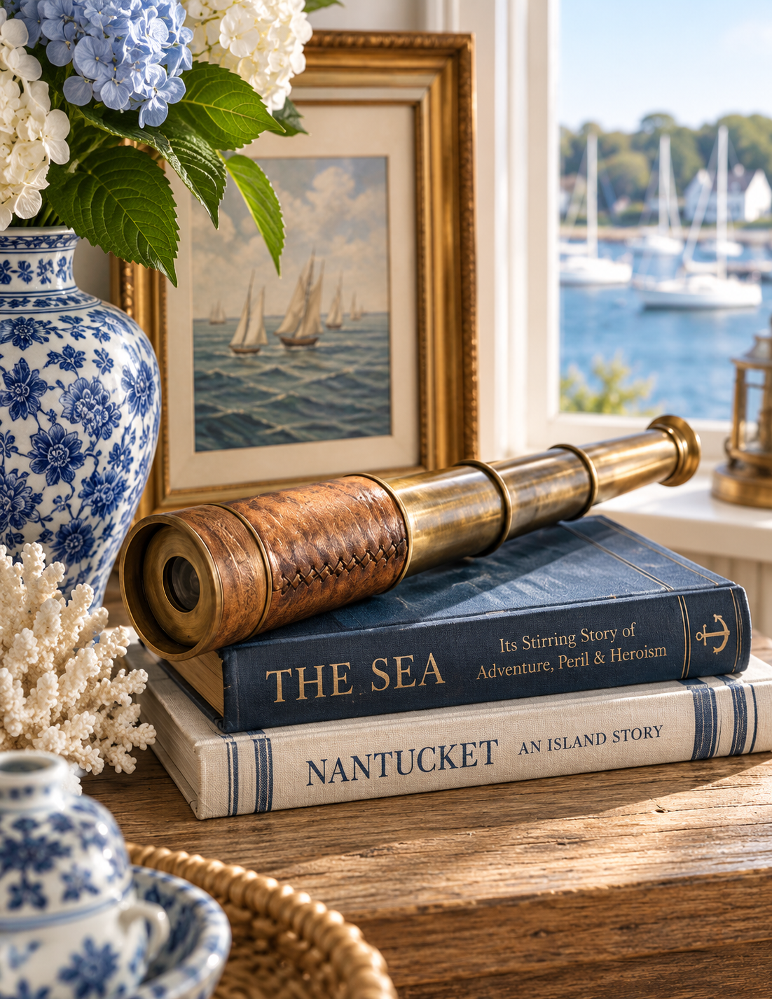 Harbormaster Brass Spyglass with Rosewood Display Box