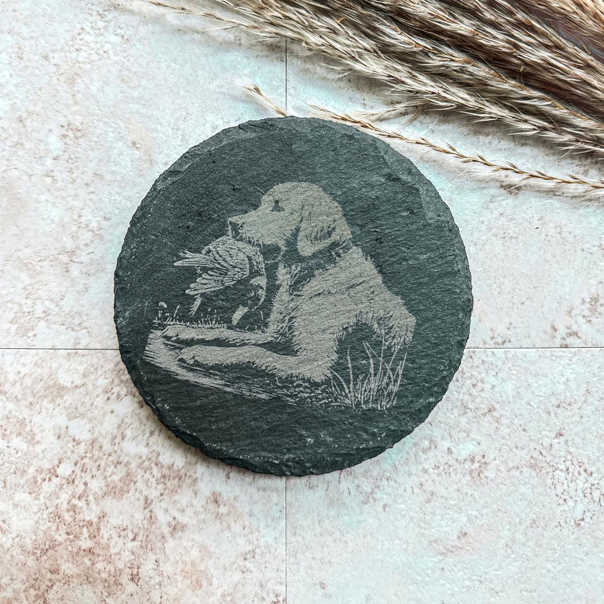 Hunting Dog Slate Coasters – Set of 4 Laser Engraved Designs
