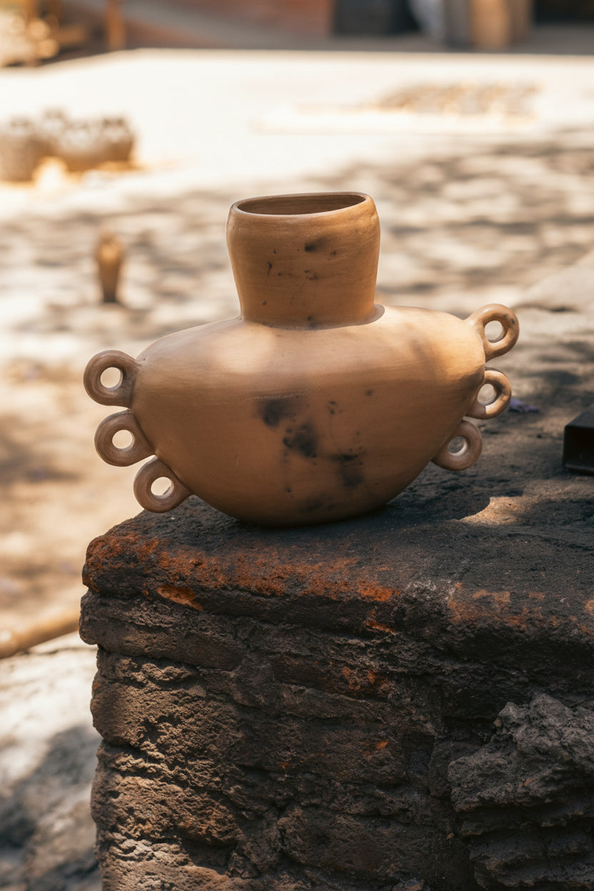 PALO SANTO Ofrenda Vessel — Hand-Fired Oaxacan Clay