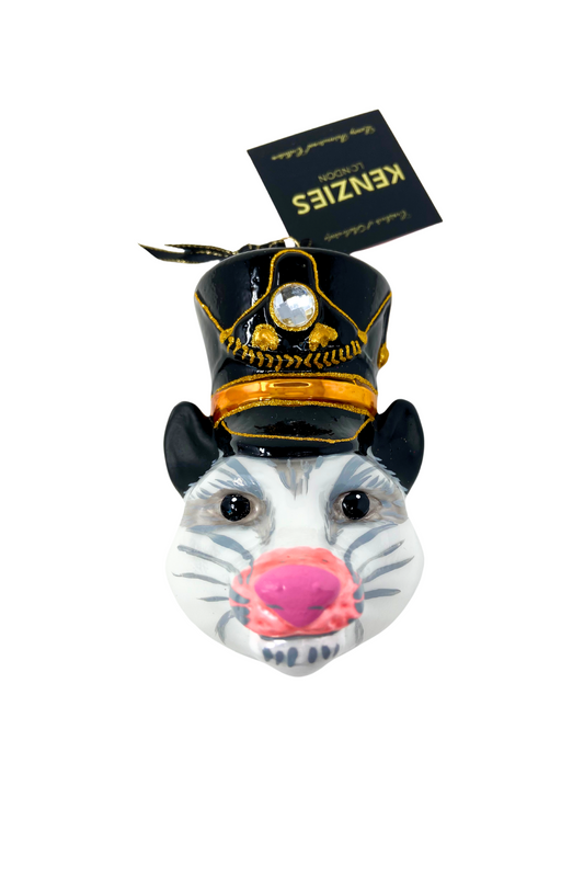 KRG Opossum Head Polish Glass Ornament