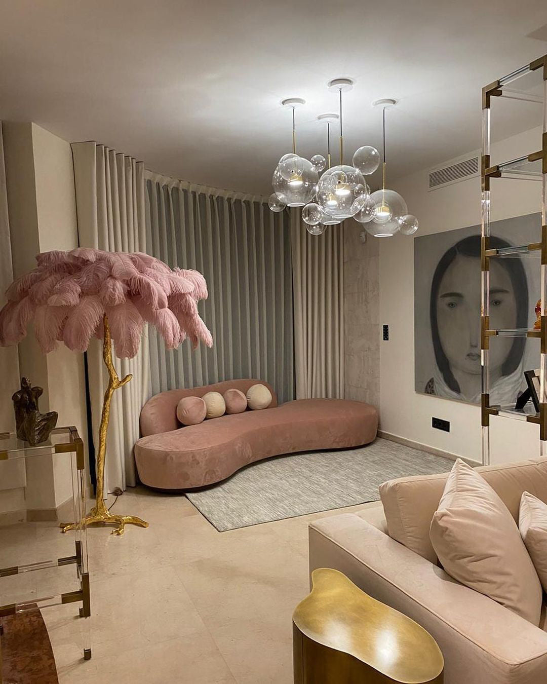 Luxury Ostrich Feather Floor Lamp