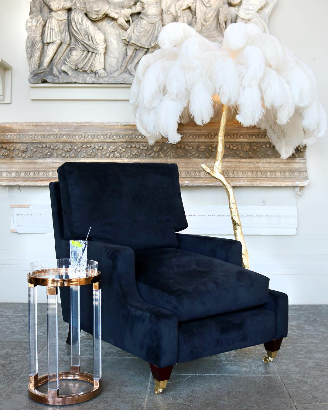 Luxury Ostrich Feather Floor Lamp
