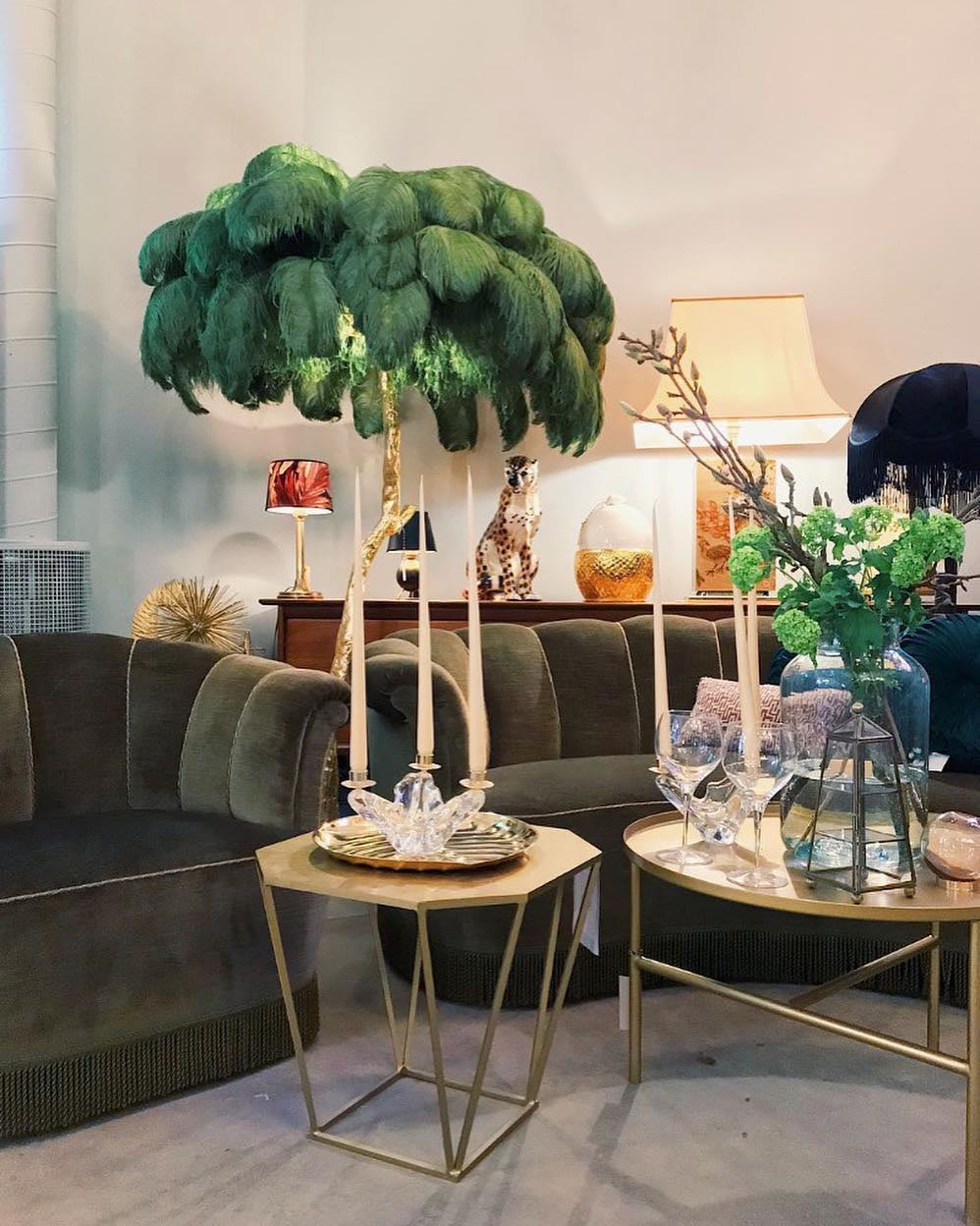 Luxury Ostrich Feather Floor Lamp