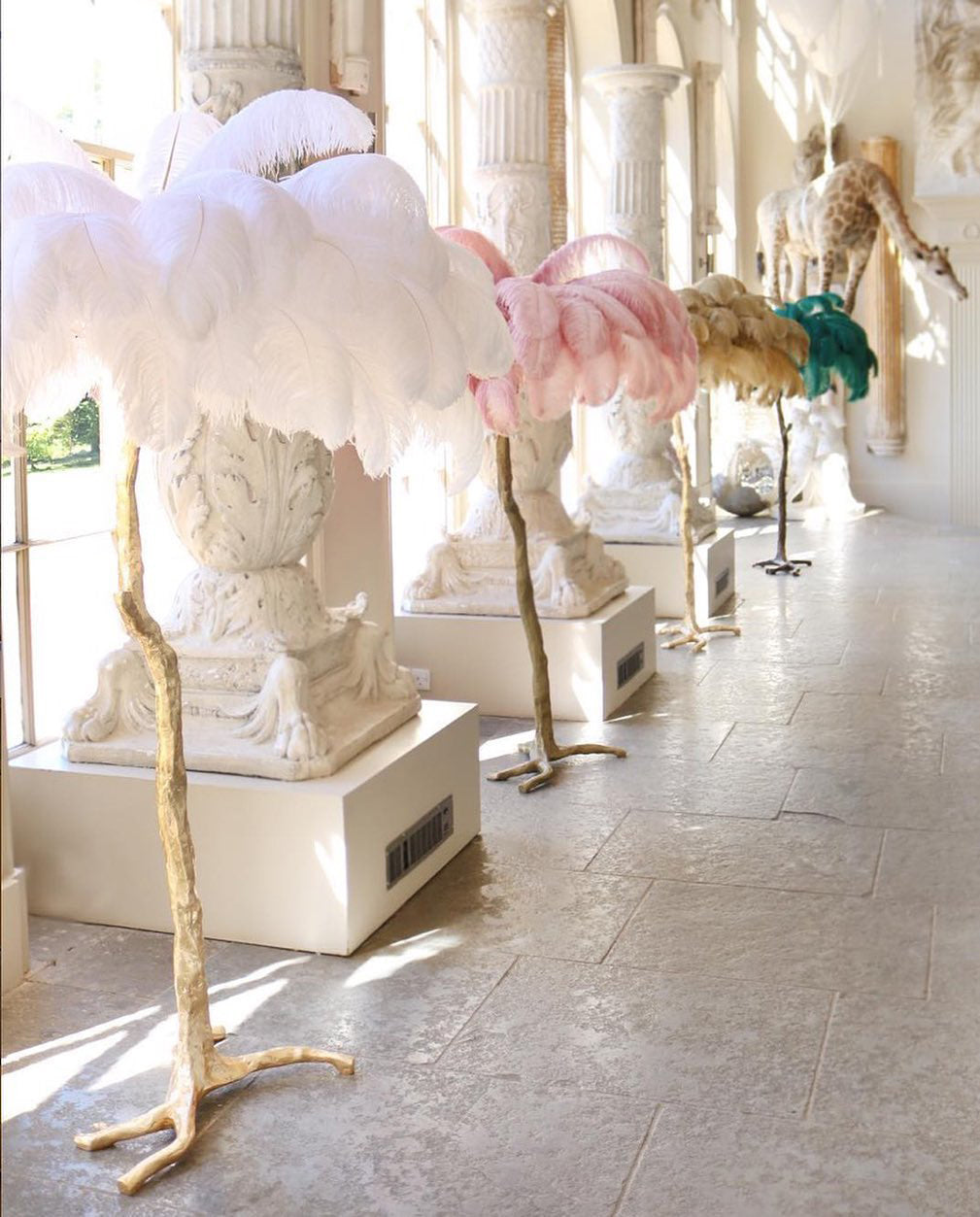 Luxury Ostrich Feather Floor Lamp