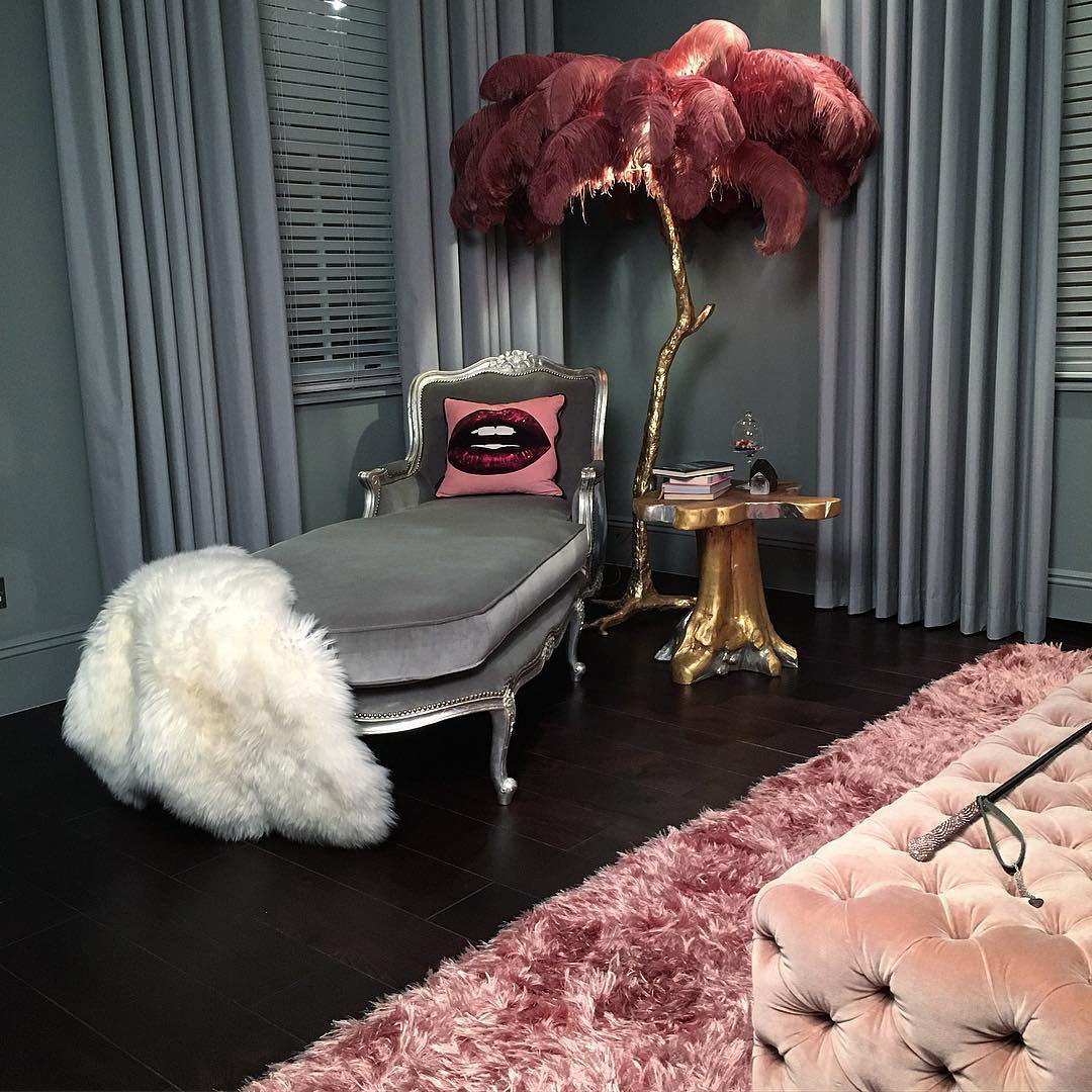Luxury Ostrich Feather Floor Lamp