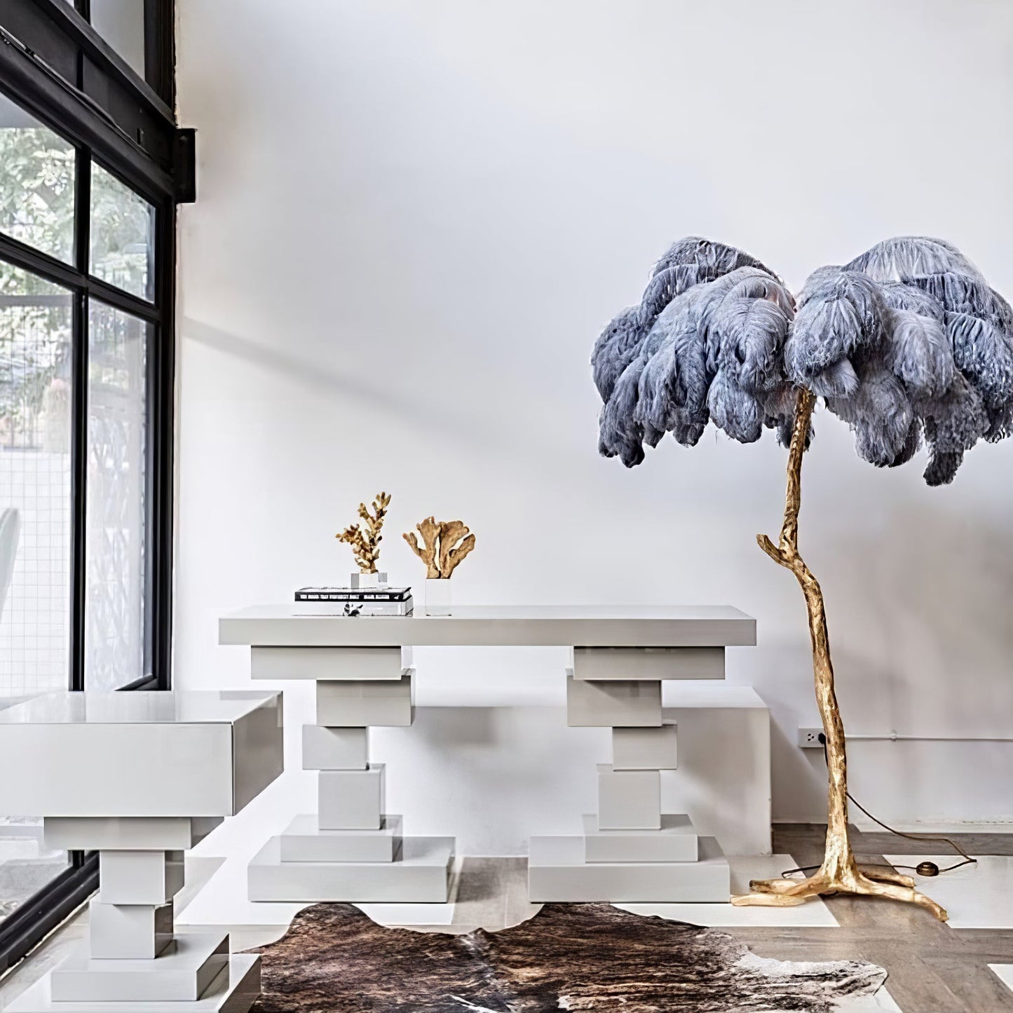 Luxury Ostrich Feather Floor Lamp