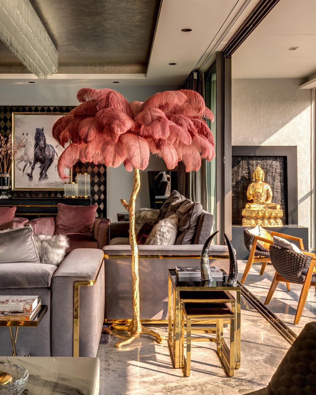 Luxury Ostrich Feather Floor Lamp