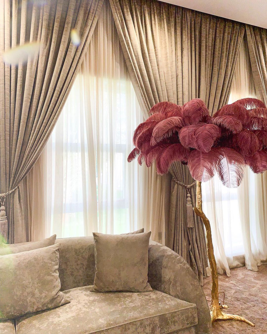 Luxury Ostrich Feather Floor Lamp