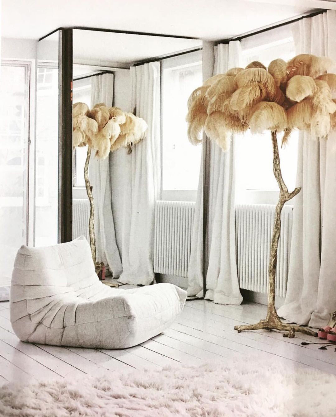 Luxury Ostrich Feather Floor Lamp